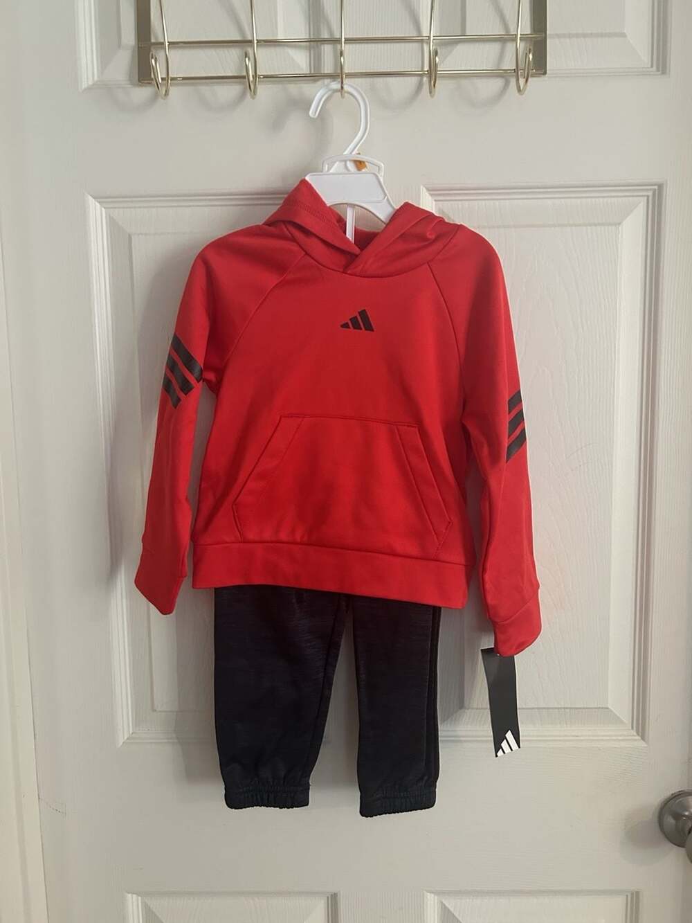 Adidas Boys 2-Piece Hoodie Set Size 3T Red Black AG10617C